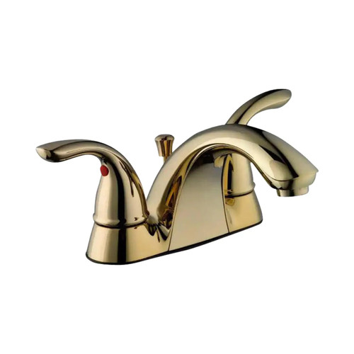4 in. Centerset 2-Handle Low-Arc Bathroom Faucet - Polished Brass