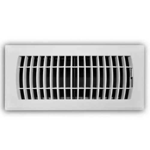 4 in. x 10 in. Plastic Floor Register - White