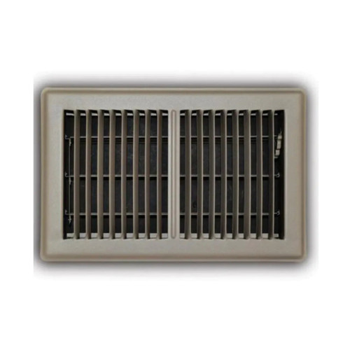 6 in. x 10 in. 2-Way Steel Floor Register - Brown