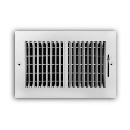 10 in. x 6 in. 2-Way Steel Wall/Ceiling Register - White