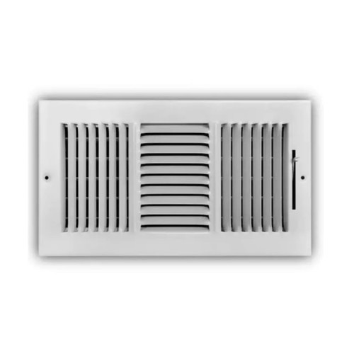 12 in. x 6 in. 3-Way Steel Wall/Ceiling Register - White
