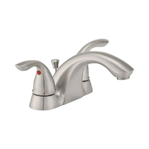 4 in. Centerset 2-Handle Low-Arc Bathroom Faucet - Brushed Nickel