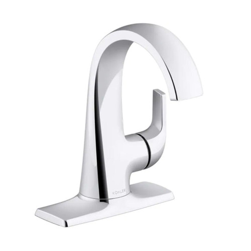 Ladera Single Hole 1-Handle High Arc Bathroom Faucet with Lever Handle - Chrome