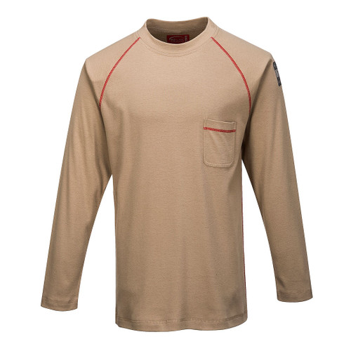 PORTWEST FR01KHRL - Bizflame Crew Neck T-Shirt  - Khaki - L