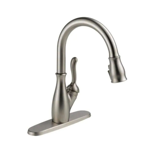 Leland Single-Handle Pull-Down Sprayer Kitchen Faucet with ShieldSpray - Stainless Steel