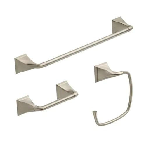 Everly 3-Piece Bath Hardware Set with 24 in. Towel Bar - Brushed Nickel