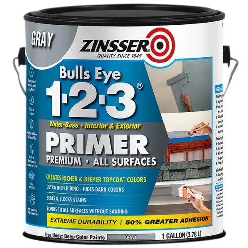 Zinsser Gray Bulls Eye 1-2-3 Water-Based Stain Blocking Primer/Sealer 1 Gal