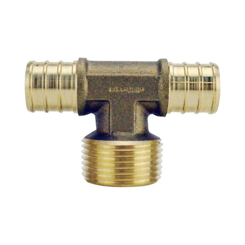 3/4 in. Brass PEX Barb x MPT Adapter Tee