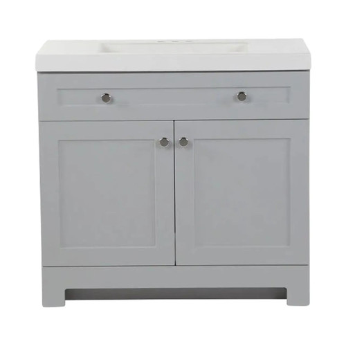 Everdean 36-1/2 in. W x 18-3/4 in. D Bath Vanity in Pearl Gray with Cultured Marble Vanity Top in White with White Basin