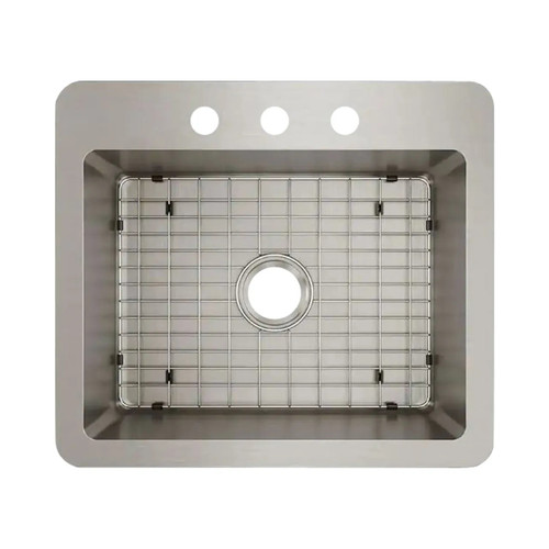 Avenue 25 in. Single Bowl Kitchen Sink with Bottom Grid Drop-In/Undermount - Stainless Steel