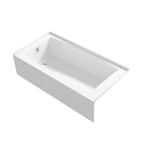 60 in. x 30.25 in. Left Drain Rectangular Alcove Bathtub with integral Apron - White