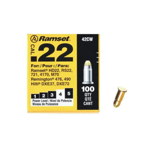 RAMSET 42CW 0.22 Caliber Yellow Powder Load (100-PK)