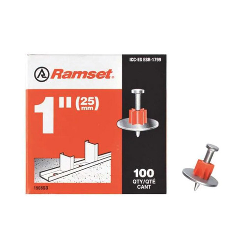 RAMSET 1508SD 1 in. Drive Pins with Washers (100-Pack)