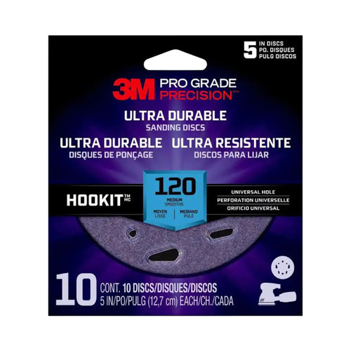 Pro Grade Precision 5 in. Ultra Durable Universal Hole Sanding Disc - 120-Grit
