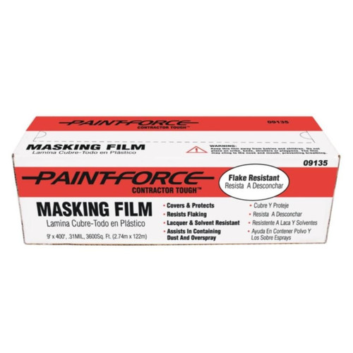 PAINT-FORCE 09135 9 ft. x 400 ft. 0.31 Mil Masking Film Plastic Sheeting - Clear