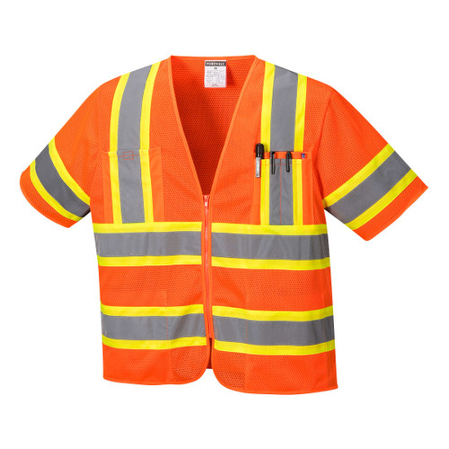 PORTWEST US383 - Augusta Hi-Vis Contrast Executive Vest S/S