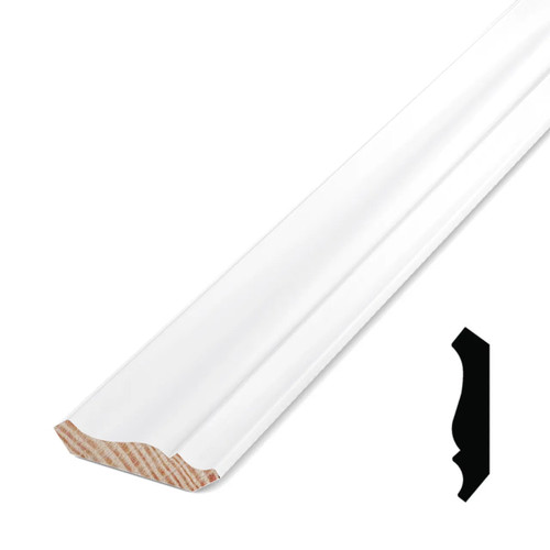 9/16 in. x 2-5/8 in. x 16 ft. Pine Primed Finger-Jointed Crown Moulding