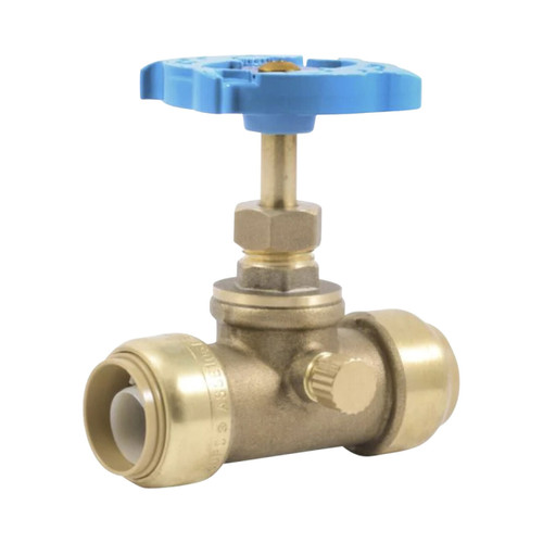 3/4 in. Push-to-Connect Brass Stop Valve with Drain