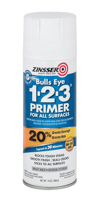 Zinsser Bulls Eye 1-2-3 White Water-Based Interior/Exterior Primer and Sealer 13-oz.