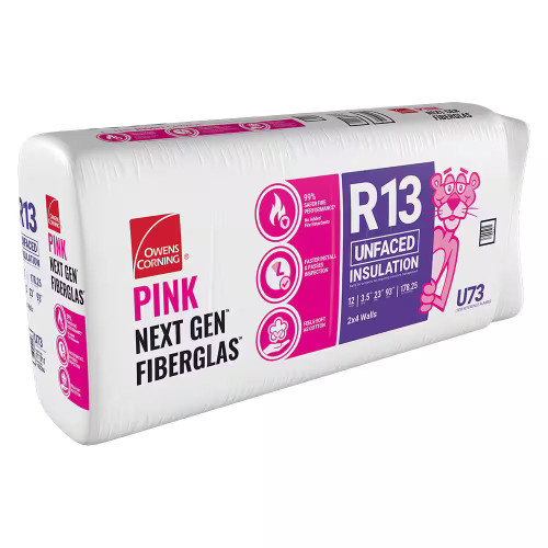 OWENS CORNING R13 23 in. x 93 in  Unfaced Fiberglass Insulation Batt 178SQ FT