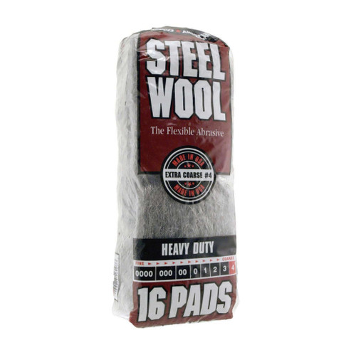 RHODES AMERICAN 16107 Steel Wool Pads, Heavy Duty#4 (16PC/Pack)