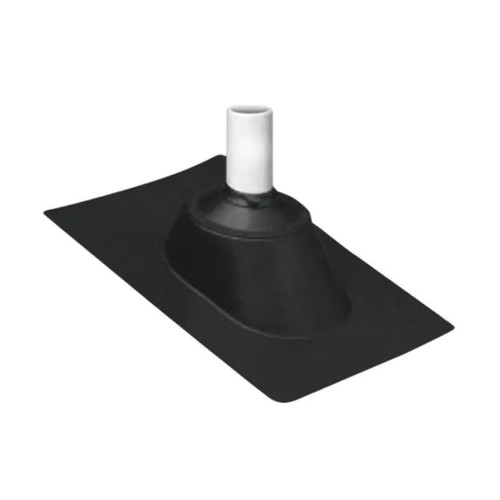 1-1/4 in. x 3 in. Plastic Adjustable Pipe Flashing with Hard Base & Rubber Collar - Black