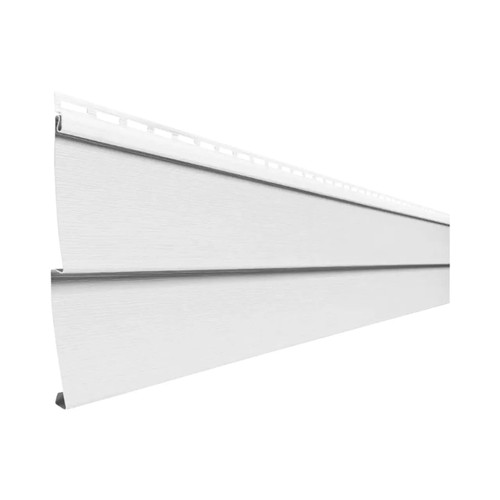 Double 4 in. x 150 in. White Lap Vinyl Siding