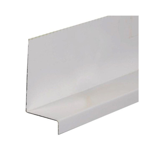 3 in. x 8 ft. Galvanized Steel Deck Ledger Wall Connector Flashing - White