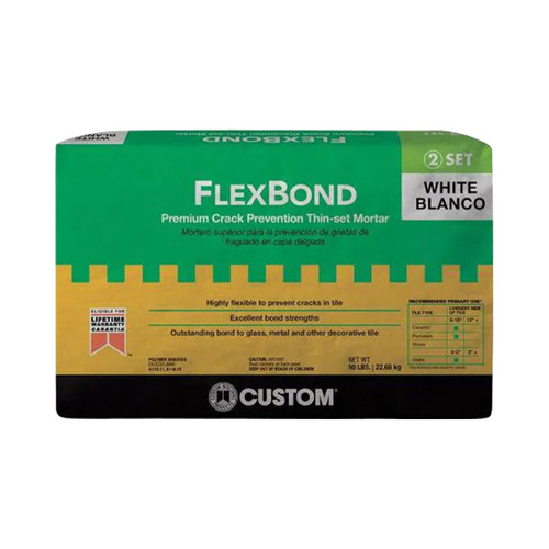 50 lb. FlexBond Crack Prevention Mortar - White