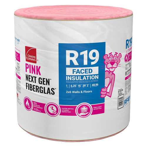OWENS CORNING R19 15 in. x 39.2 ft. Kraft faced Fiberglass Roll Insulation 49SQ FT