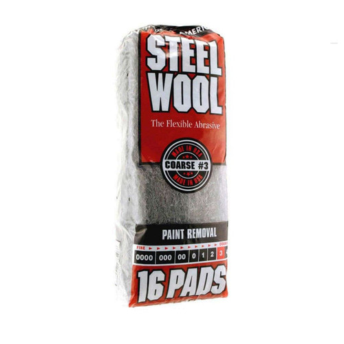 RHODES AMERICAN 16106 Steel Wool Pads, Paint Removal#3 (16PC/Pack)