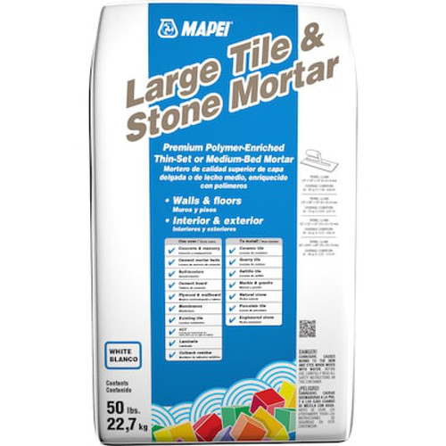 50 lb. Large Tile & Stone White Powder Thinset/Medium Bed Mortar