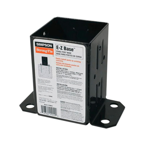 Simpson E-Z Base Black Powder-Coated Post Base for 4x4 Nominal Lumber
