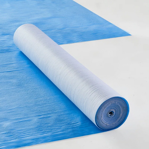 Carpet Protection Film Roll 40 in. x 84 ft – Floor & Surface Shield for Construction and Renovation, Easy-Cut, Self-Adhesive, Blue