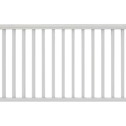 Traditional 6 ft. x 36 in. White PolyComposite Rail Kit Pre-Built without Brackets