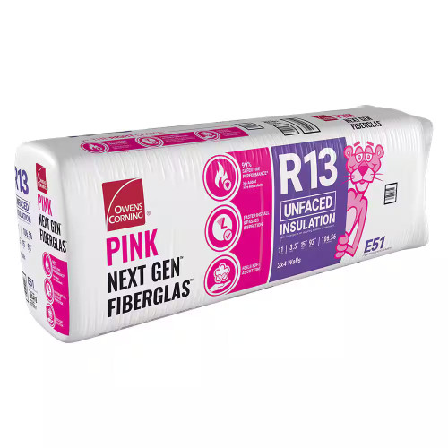 OWENS CORNING R13 15 in. x 93 in. Unfaced Fiberglass Insulation Batt 107 SQ FT