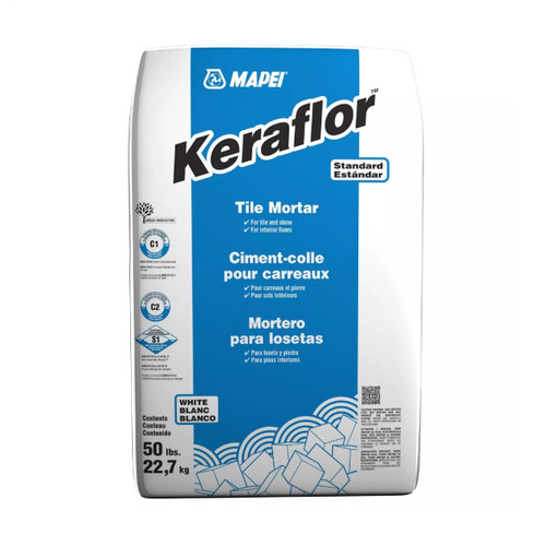 MAPEI Keraflor Thin-Set Tile Mortar 50 lb. - White
