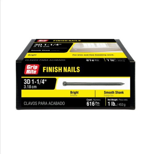 GRIP-RITE 3F1 #15-1/2 x 1-1/4 in. 3D Bright Finish Nail (1 lb.) (616/Pack)