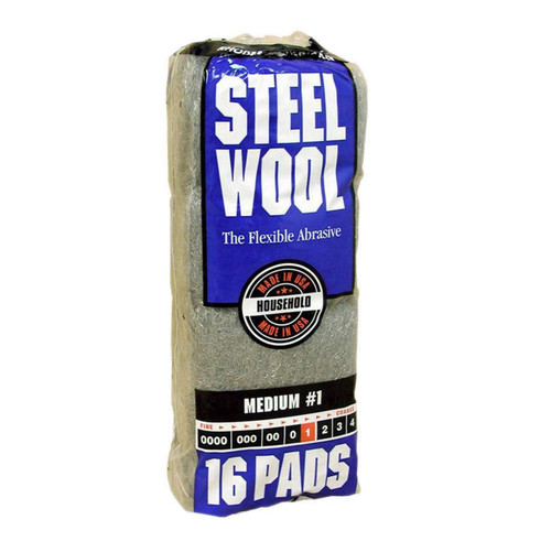 RHODES AMERICAN 16104 Steel Wool Pads, Medium#1 (16PC/Pack)