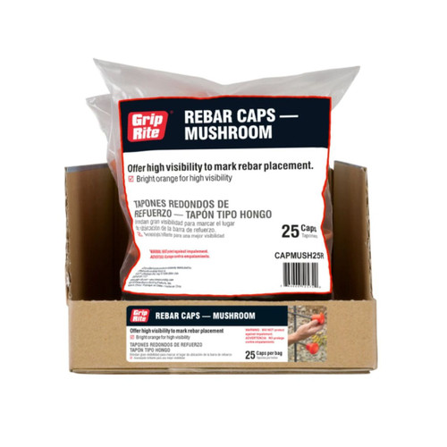 GRIP-RITE CAPMUSH25R Rebar Mushroom Caps (25-Pack)
