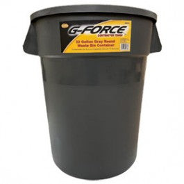 55 GAL GRAY ROUND WASTE BIN CONTAINER