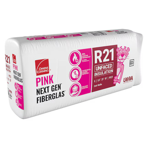 OWENS CORNING R21 23 in. x 93 in.Wall Unfaced Fiberglass Batt Insulation 89 SQ FT