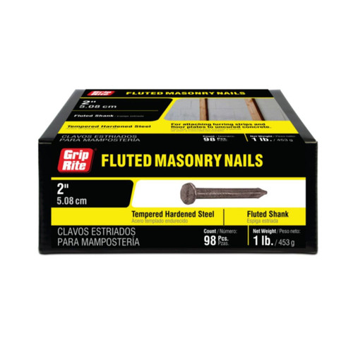 GRIP-RITE 2TFMAS1 #9 x 2 in. Fluted Masonry Nails (1 lb.) (98/Pack)