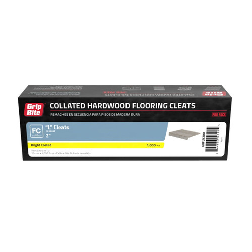 GRIP-RITE GRFLN200 2 in. 16-Gauge Bright Collated Hardwood Flooring L Cleats (1000/Pack)