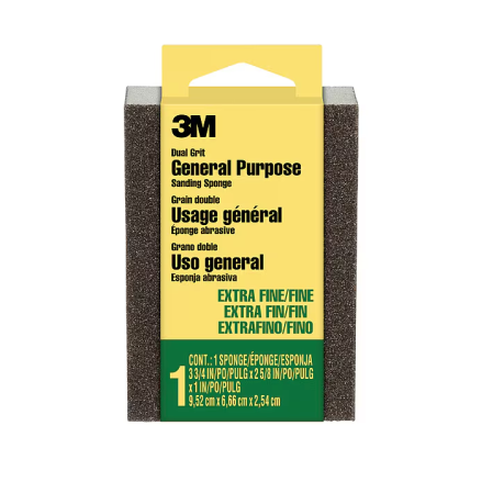 3M 907-ESF 3-3/4 in. x 2-5/8 in. x 1 in. Extra Fine/Fine Dual Grit Sanding Sponge