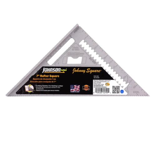JOHNSON RAS-1B 7 in. Johnny Square Pro Aluminum Rafter Angle Square
