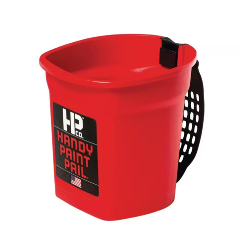 HANDY 2500 1 qt. Red Paint Pail Bucket with Magnetic Brush Holder & Adjustable Hand Strap