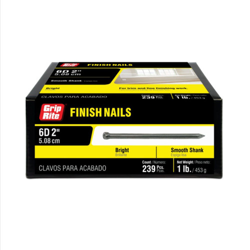GRIP-RITE 6F1 #13 x 2 in. 6D Bright Finish Nails (1 lb.) (239/Pack)