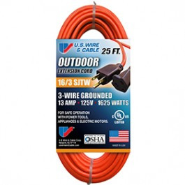 USW 60025 Orange 25 ft. Extension Cord Indoor/Outdoor 13A