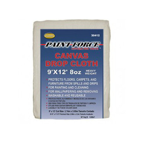 PAINT-FORCE 30412 9 in. x 12 in. 8 oz. Canvas Drop Cloth